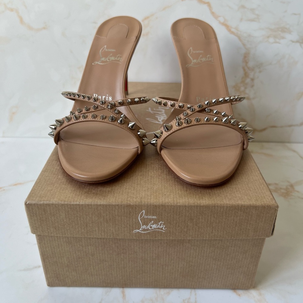 Christian Louboutin Tan Spiked Women's Sandals